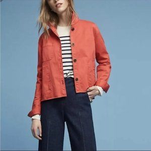 Anthropologie Chino Coral Swing Jacket Sz Small